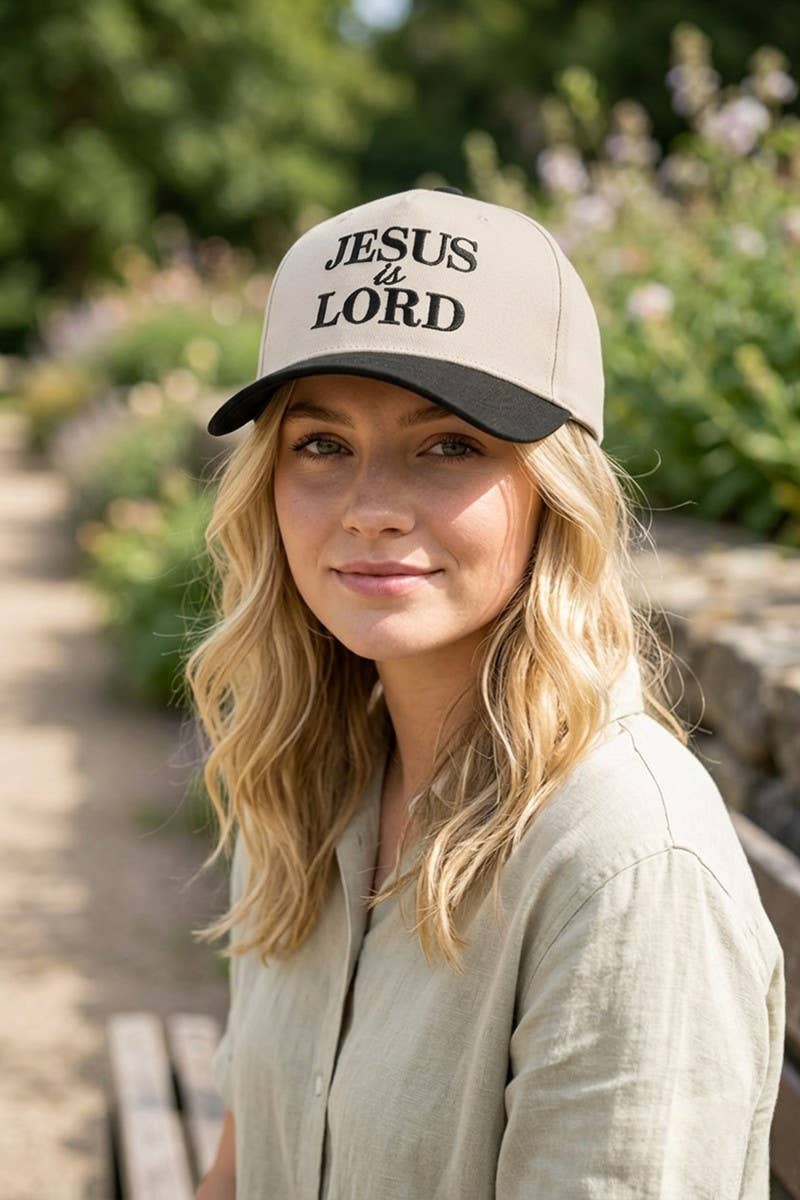 Jesus Is King Two-Tone Cotton Hat – 3D Embroidered Christian Cap