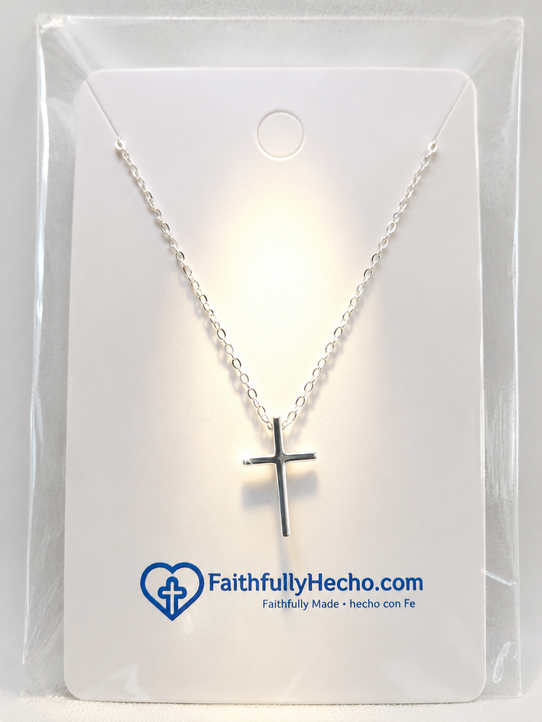 SMALL CROSS 18-inch Silver color necklace (Titanium Steel)
