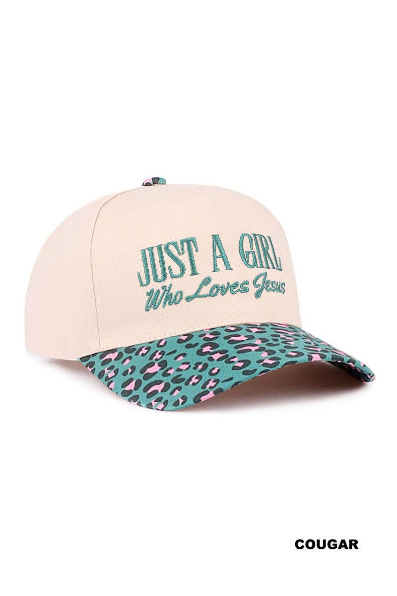 Just A Girl Who Loves Jesus Two-Tone Canvas Cotton Cap – Adjustable Christian Hat