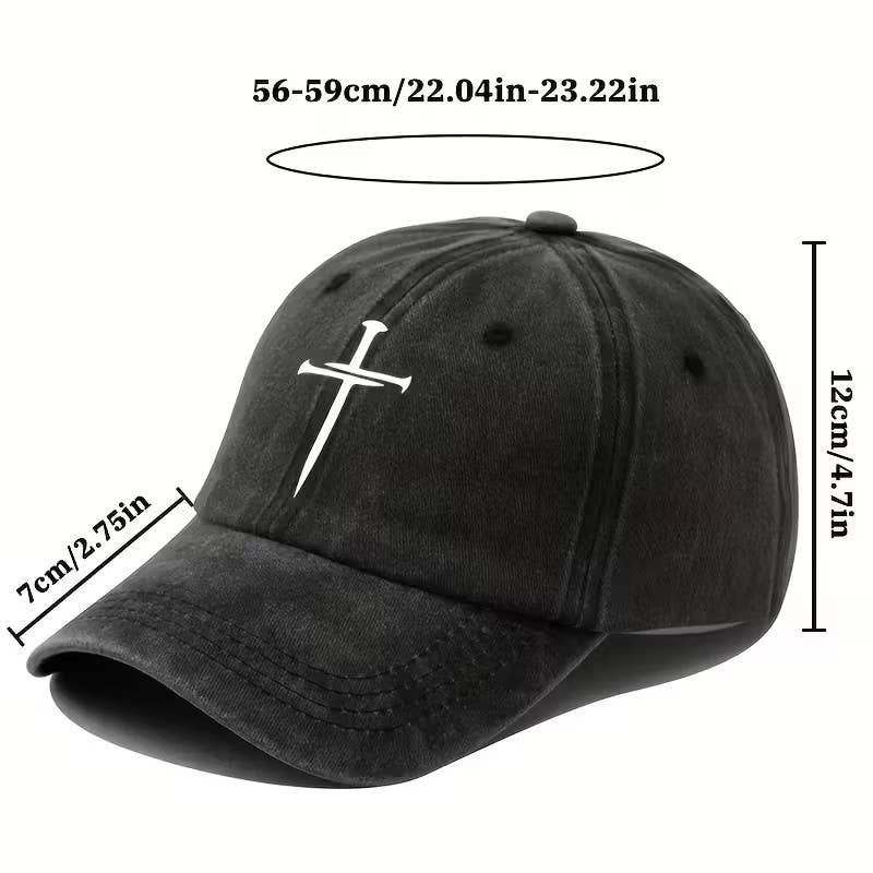 Christian Cross Sword Dad Hat – Adjustable Faith-Inspired Baseball Cap