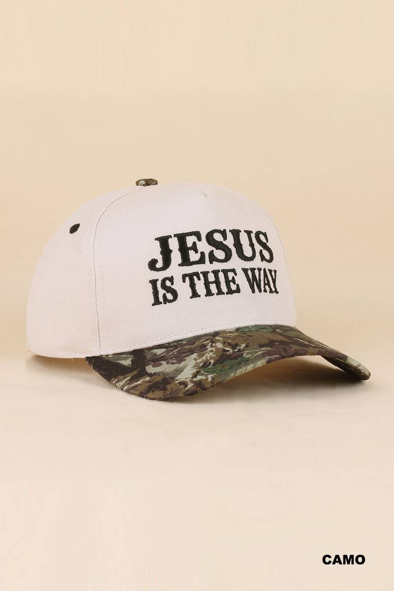 Jesus Is King Two-Tone Cotton Hat – 3D Embroidered Christian Cap