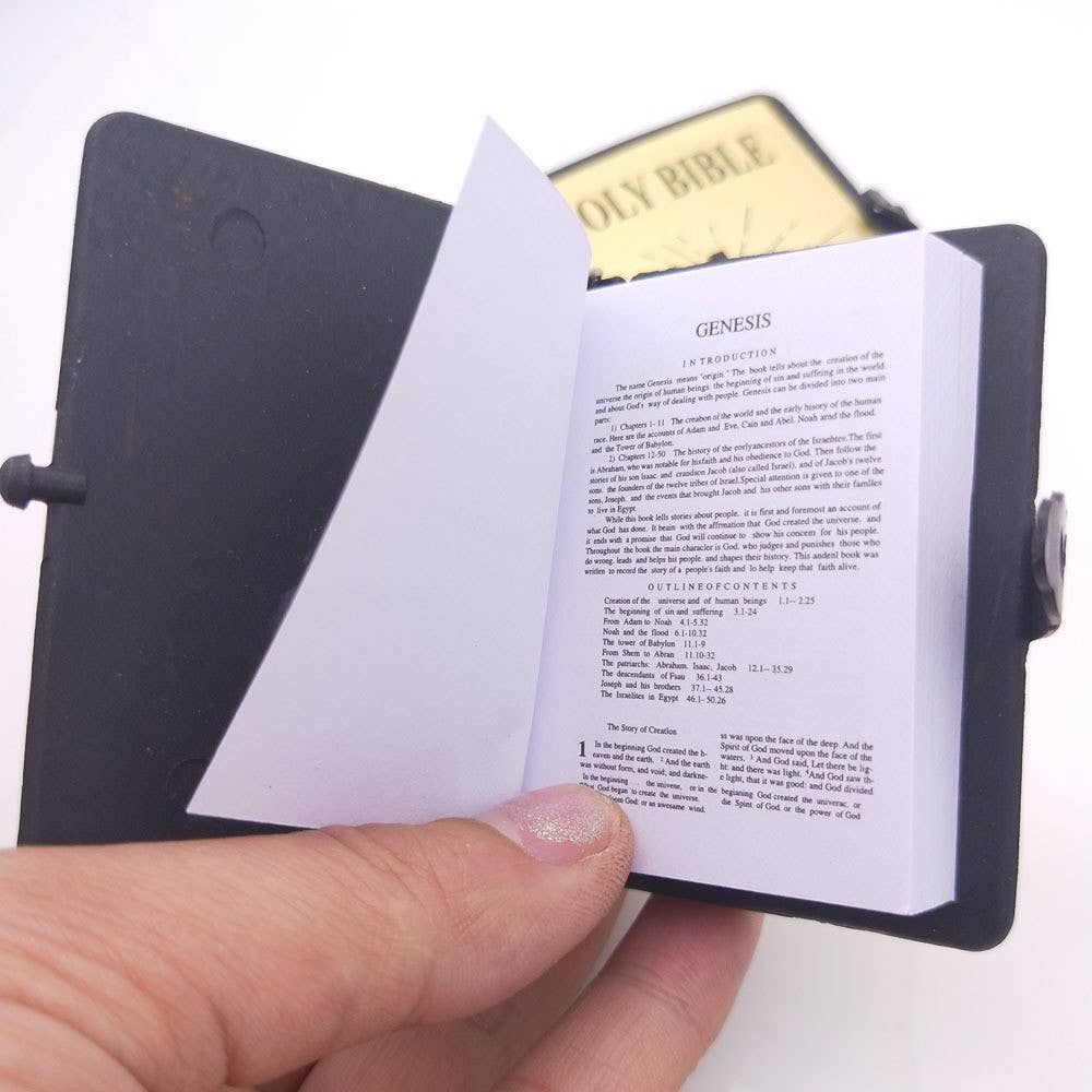 Mini Bible Keychain with Real Pages – Christian Pocket Scripture Gift