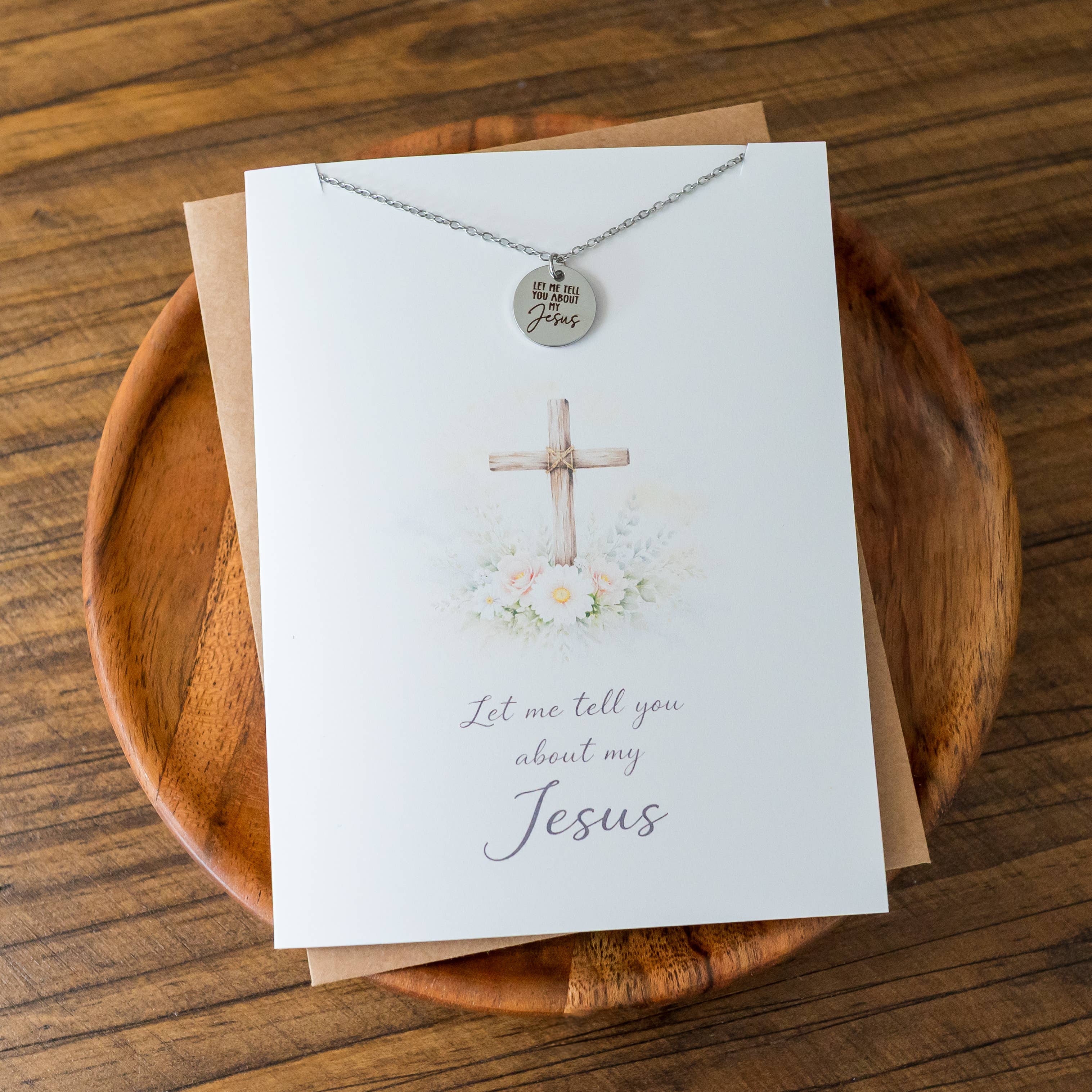 Let Me Tell You About My Jesus Necklace Card Christian Faith