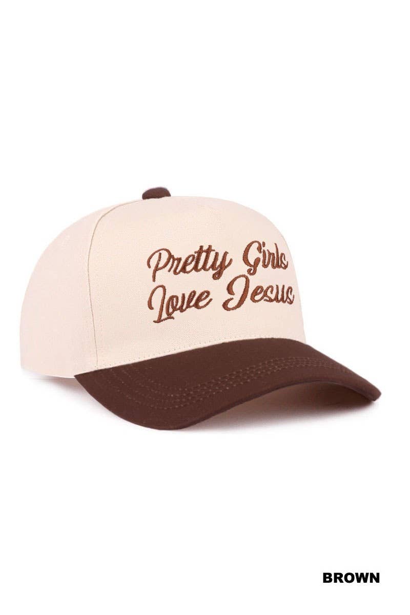 Pretty Girls Love Jesus Two-Tone Cotton Hat | 3 colors available