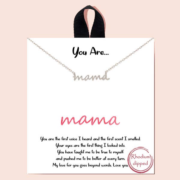 MAMA script necklace