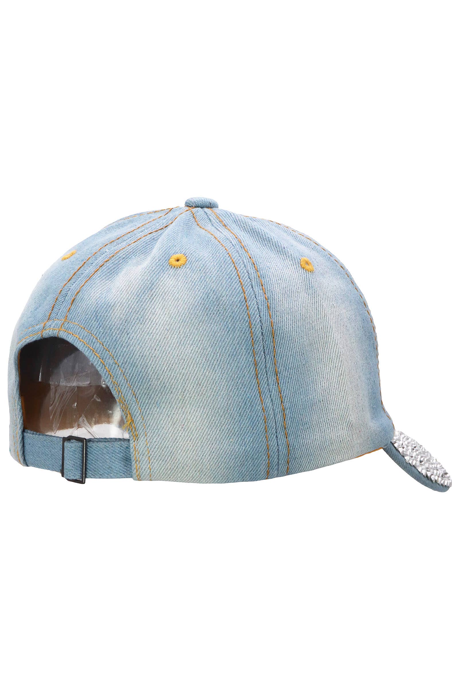 I Love Jesus Bling Rhinestone Denim Cap