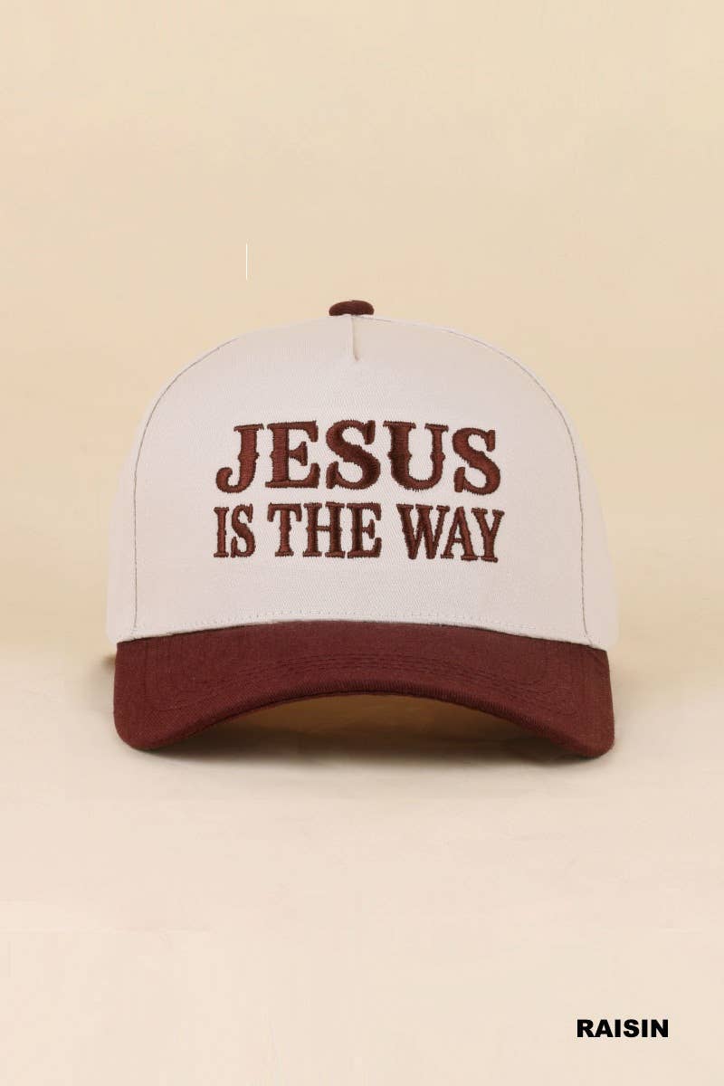 Jesus Is King Two-Tone Cotton Hat – 3D Embroidered Christian Cap