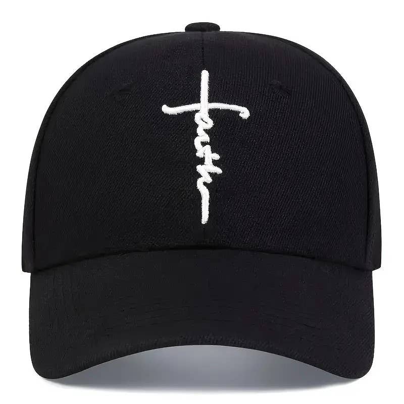 Faith Cross Embroidered Christian Baseball Cap – Adjustable Unisex Faith Hat