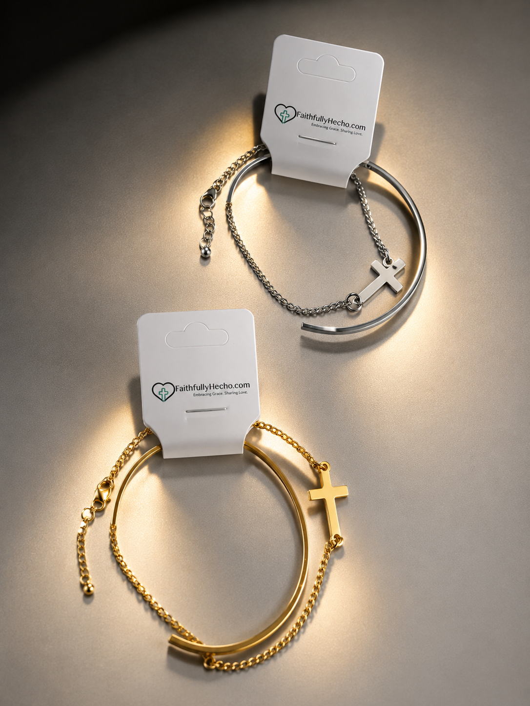 Cross Charm Bracelet Set for Men & Women – 304 Stainless Steel material