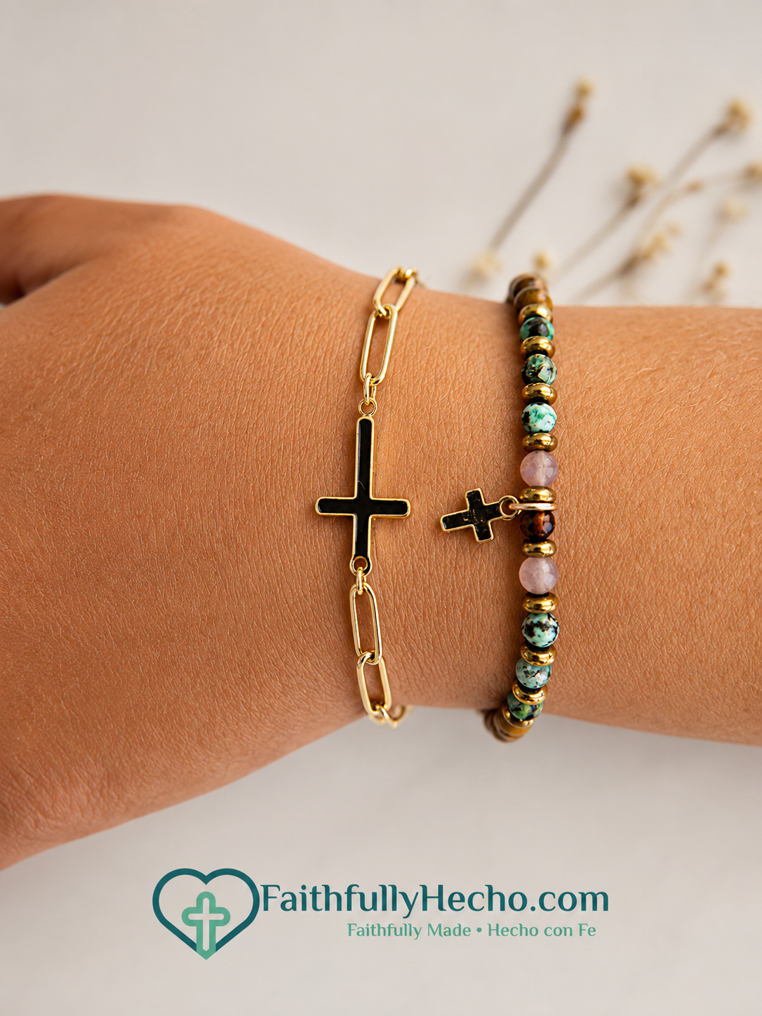 Paper Clip Cross Bracelet – 304 Stainless Steel Christian Jewelry
