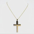 Modern Two-Tone Gold Cross Necklace – 22” Gold Chain Faith Jewelry unisex