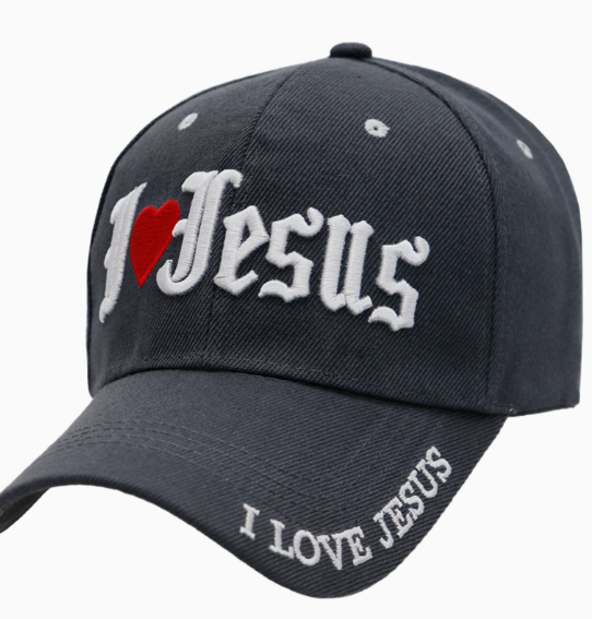 I Love Jesus Embroidered Baseball Cap – Adjustable Velcro Closure
