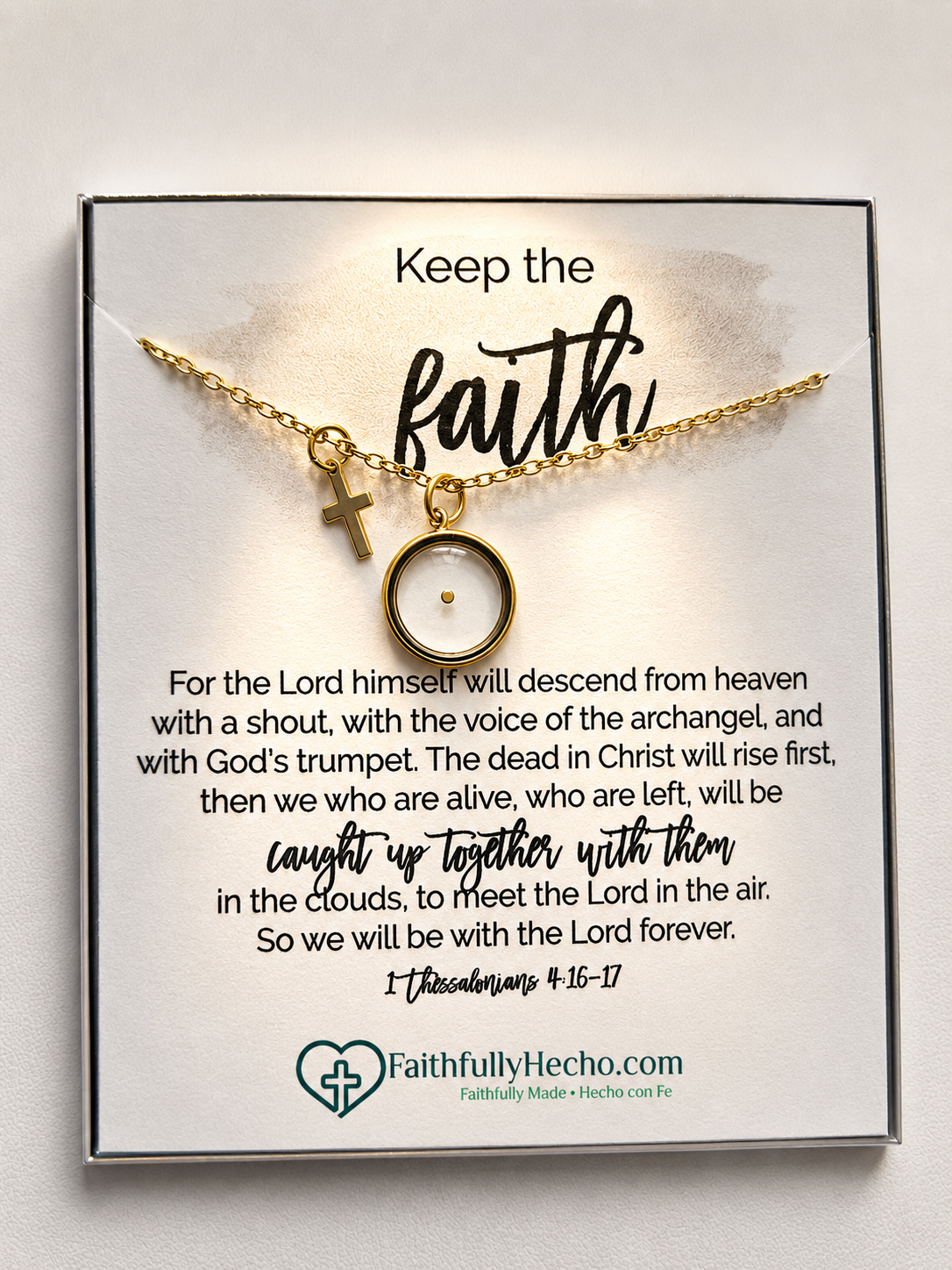 Mustard Seed Necklace • Faith Necklace with Scripture Card