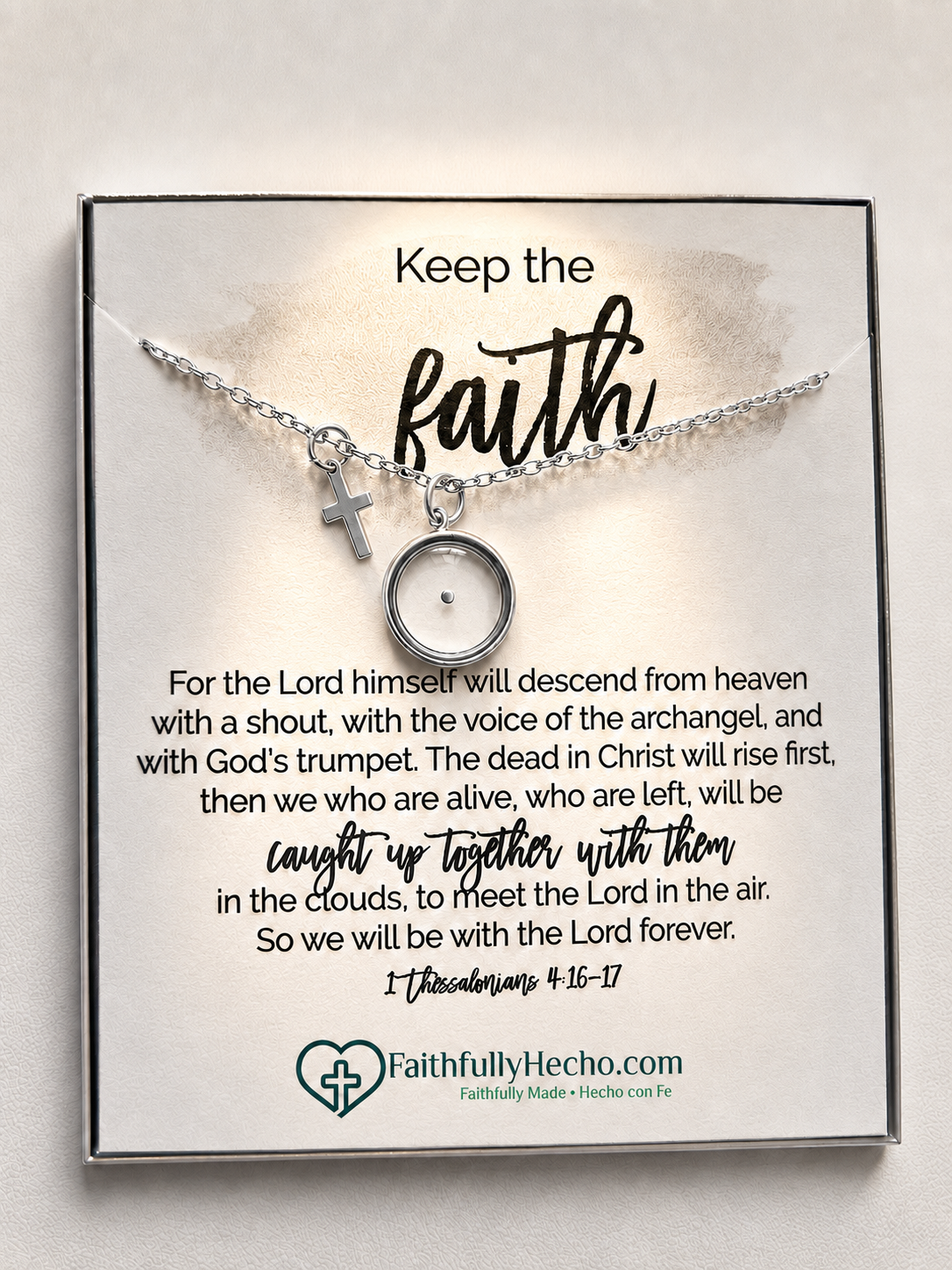 Mustard Seed Necklace • Faith Necklace with Scripture Card