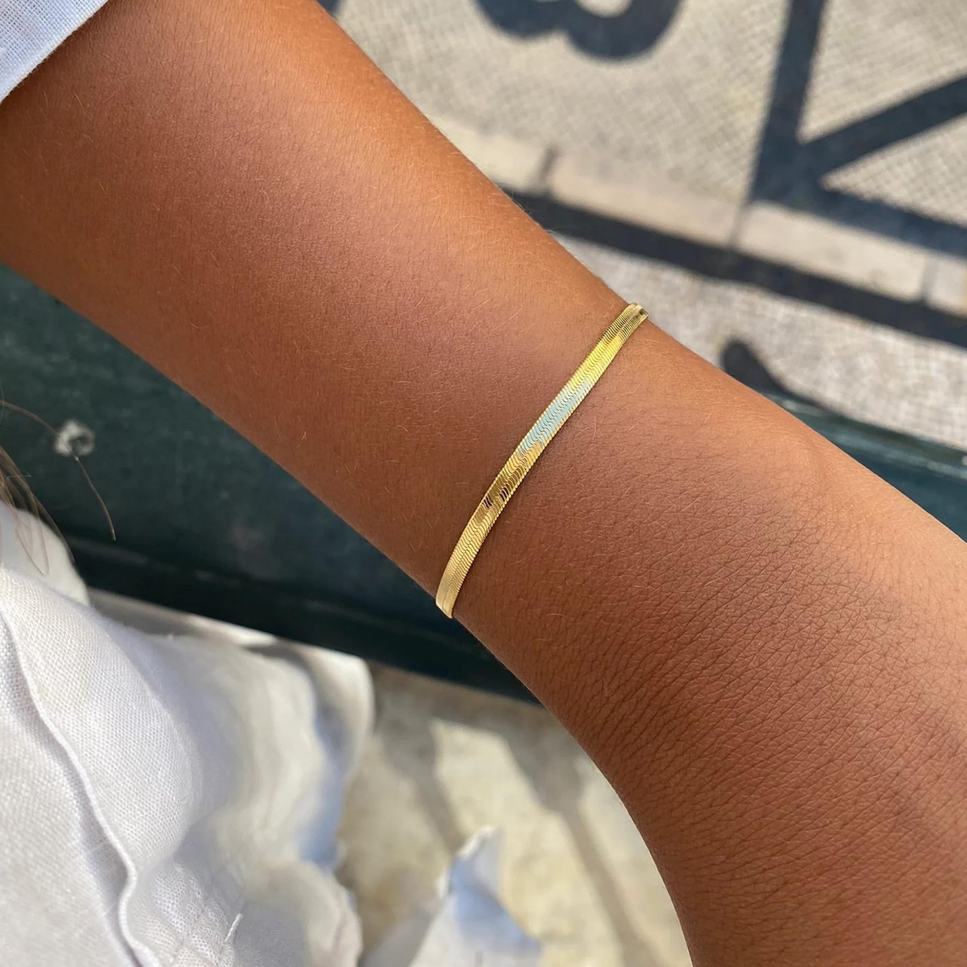 Snake Bone Chain Bracelet – Gold | Minimalist Gold Bracelet for Women