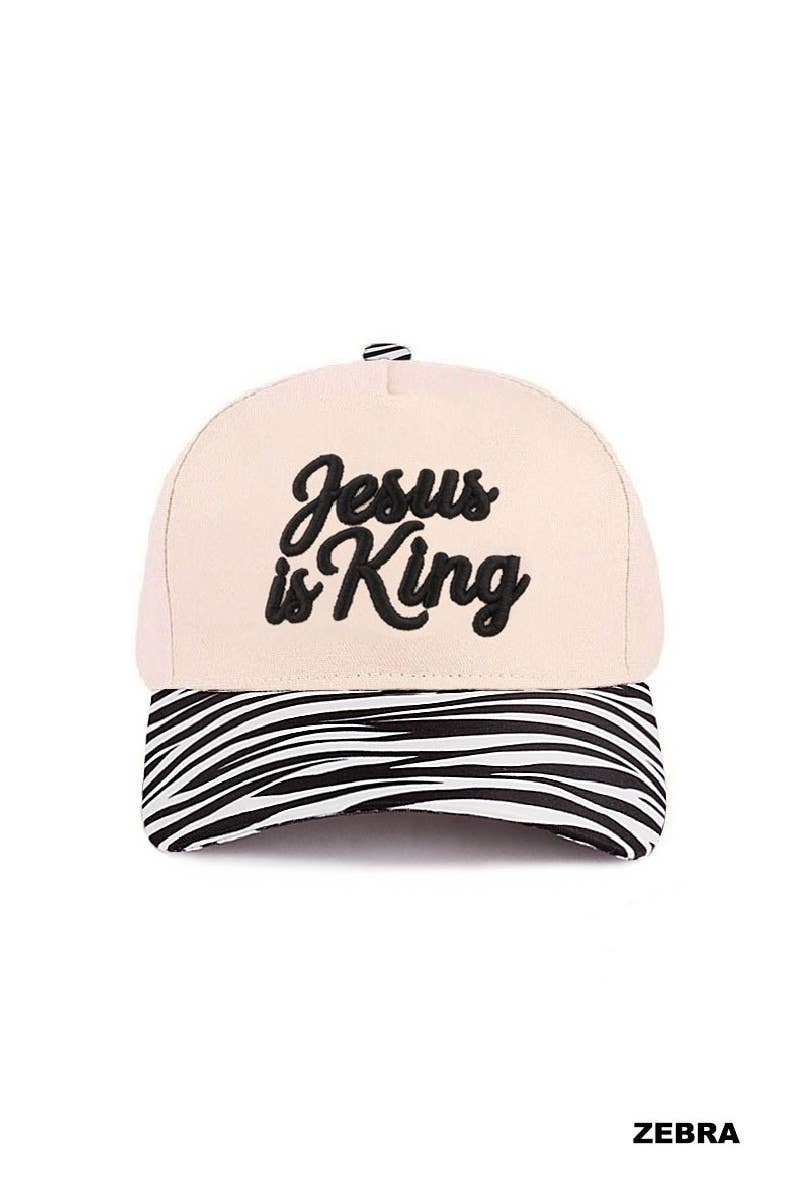 Jesus Is King Two-Tone Cotton Hat – 3D Embroidered Christian Cap