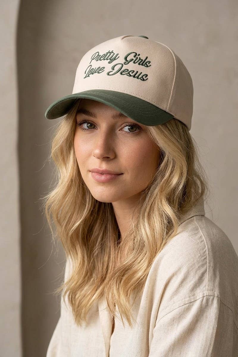 Pretty Girls Love Jesus Two-Tone Cotton Hat | 3 colors available
