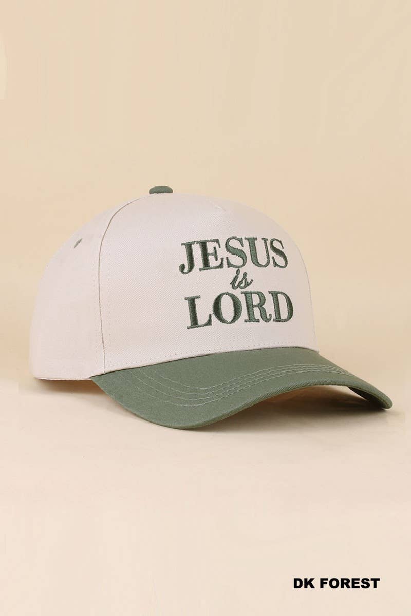 Jesus Is King Two-Tone Cotton Hat – 3D Embroidered Christian Cap