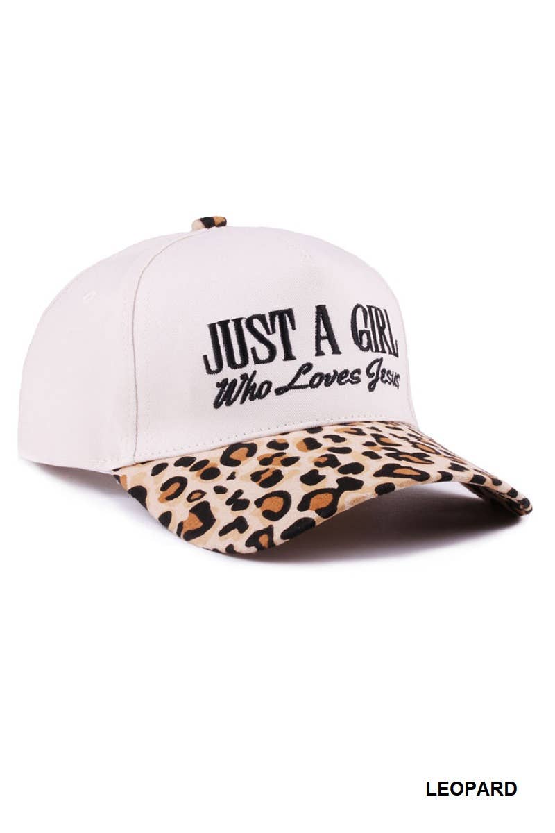 Just A Girl Who Loves Jesus Two-Tone Canvas Cotton Cap – Adjustable Christian Hat