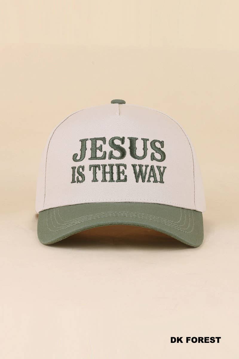 Jesus Is King Two-Tone Cotton Hat – 3D Embroidered Christian Cap