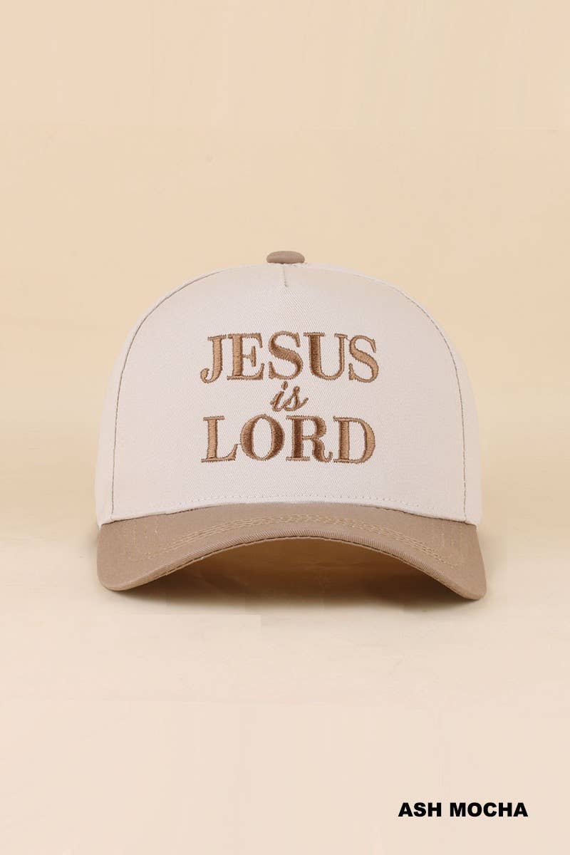 Jesus Is King Two-Tone Cotton Hat – 3D Embroidered Christian Cap