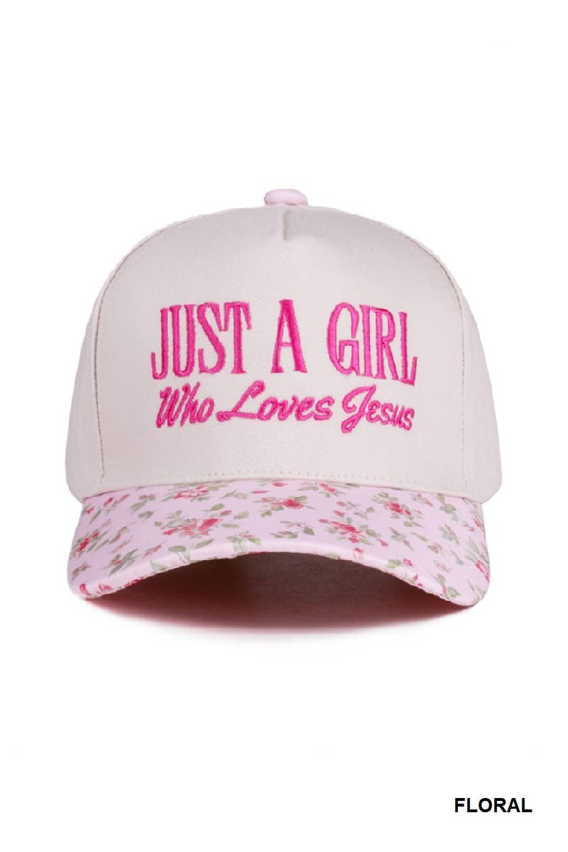 Just A Girl Who Loves Jesus Two-Tone Canvas Cotton Cap – Adjustable Christian Hat