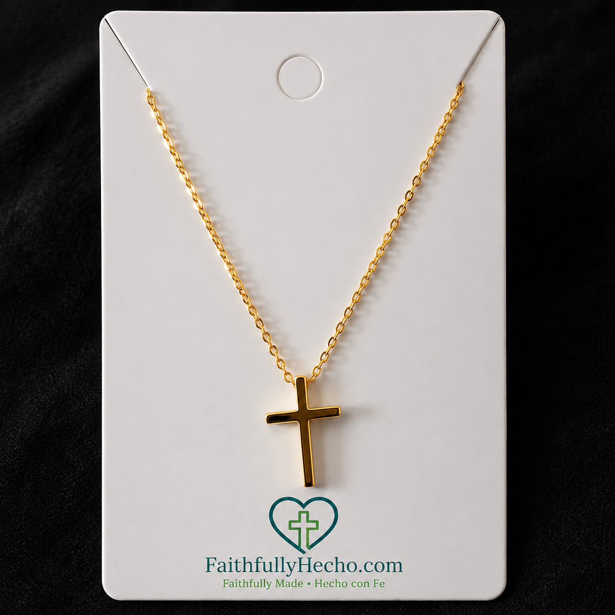 SMALL CROSS 18-inch GOLD NECKLACE